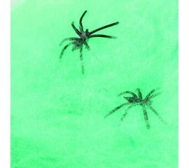 Паутина цветная с пауками зеленая, фото 1
