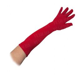Перчатки эластан длинные красные, фото 1