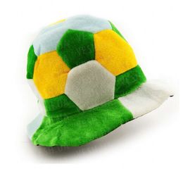 Шапка Футбольный мяч велюр желто зеленый, фото 1