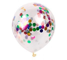 Шар 12&quot; с конфетти кружочками (уп. 5шт), фото 1