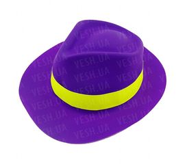 Шляпа Мужская пластик с лентой фиолетовая, фото 1