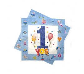 Салфетки 1 год голубые уп. 20 шт, фото 1