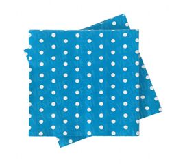 Салфетки Горошек синий (уп. 20шт), фото 1
