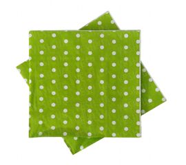 Салфетки Горошек зеленый (уп. 20шт), фото 1