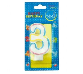 Свеча Цифра Радуга 3, фото 1