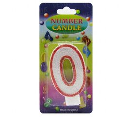 Свеча Цифра блестящая 0, фото 1