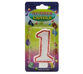 Свеча Цифра блестящая 1, фото 1