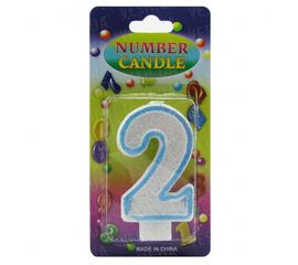 Свеча Цифра блестящая 2, фото 1