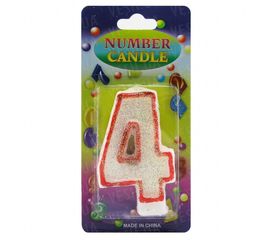 Свеча Цифра блестящая 4, фото 1
