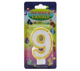 Свеча Цифра блестящая 9, фото 1
