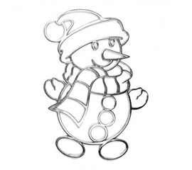 Украшение Снеговик метал. 12х9 см серебро, фото 1