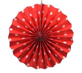 Веерный круг картон 30 см красный 0007, фото 1