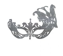Венецианская маска Баттерфлай серебро, фото 1