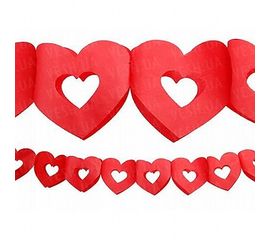 Гирлянда 3D Сердечко с вырезом красное, фото 1