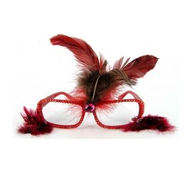 Очки гламур с перьями,5 видов, фото 1