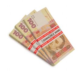 Пачка денег по 100 гривен, фото 1