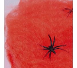 Паутина цветная с пауками красная, фото 1