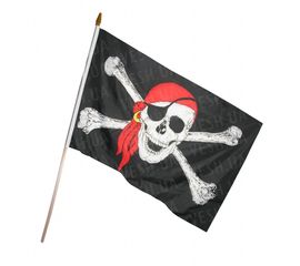 Пиратский Флаг маленький 45х30 см высота 70 см, фото 1