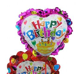 Шарик с палочкой 35 см Сердце с кружевом, фото 1