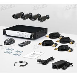4-х камерный комплект проводного охранного видеонаблюдения CCTV CAM DCK-1002 KIT, фото 1