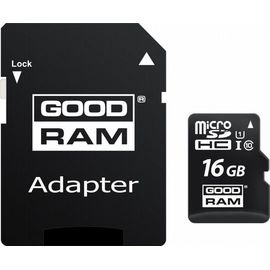 Карта памяти Goodram microSDHC 16GB UHS-I class 10 + adapter, фото 1