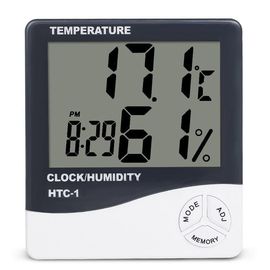 Электронный комнатный термометр гигрометр с часами KETOTEK НТС-1, фото 1