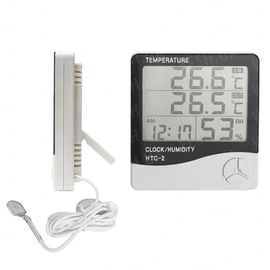 Электронный цифровой термометр гигрометр с выносным датчиком и часами Ketontek НТС-2, фото 1