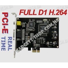 8-ми канальная FULL D1 H.264 компьютерная PCI-E плата видеозахвата для CCTV камер + 4 звуковых канала + ТВ выход (100 fps), фото 1