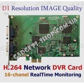 16-ти канальная FULL D1 H.264 компьютерная PCI-E плата видеозахвата для CCTV камер, без звука (400 fps), фото 1