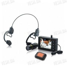 Комплект: наголовная проводная влагозащитная спортивная экшн камера + портативный видеорегистратор с LCD экраном - для активных видов спорта, фото 1