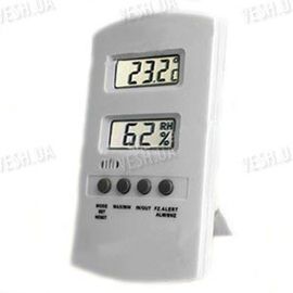 Цифровой внутренний термометр-влагомер с наружным датчиком температуры и 2-мя LCD экранами, фото 1