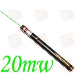 Зеленая лазерная указка 20мВт (Черный каучук + цвет золотого обрамление), фото 1