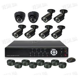 Готовый 8-ми камерный DIY комплект проводного видеонаблюдения для самостоятельной установки (6 уличных камер + 2 внутренних купольных камеры) (мод. KT7608AC KIT 4), фото 1