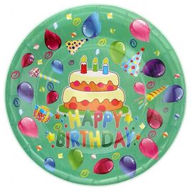 Бумажные тарелки диам.23 см Happy Birthday Тортик уп. 10 шт, фото 1