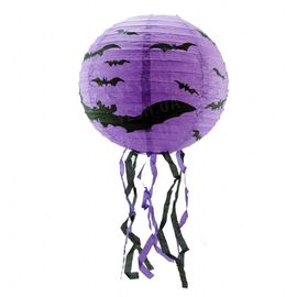 Декор подвесной 30 см фиолетовый с летучей мышью, фото 1