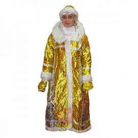 Карнавальный костюм Снегурочка парча золотой, фото 1