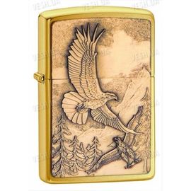 20854 Зажигалка бензиновая WHERE EAGLES DARE EMBLEM BRUSHED BRASS, фото 1