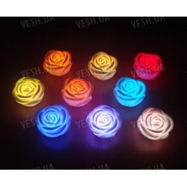 7-ми цветный светодиодный LED светильник в виде бутона розы (3 штуки), фото 1