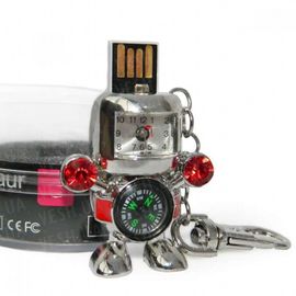 Флешка 8 Gb металл Робот с часами и компасом, фото 1