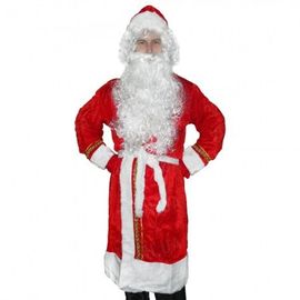 Карнавальный костюм Деда Мороза с вышивкой красный, фото 1