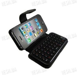 Беспроводная чёрная WiFi мини клавиатура на 49 клавиш для Iphone 4 в комплекте с чехлом, фото 1