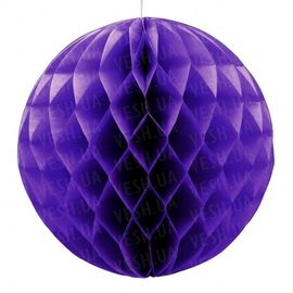 Бумажный шар соты 30 см фиолетовый 0021, фото 1