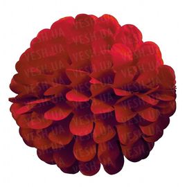 Бумажный шар цветок 30 см красный 0007, фото 1