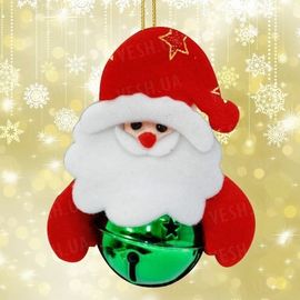 Подвеска бубенчик Дед Мороз зеленый, фото 1