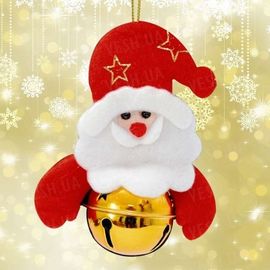 Подвеска бубенчик Дед Мороз золото, фото 1