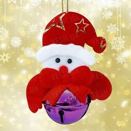 Подвеска бубенчик Снеговик фиолетовый, фото 1