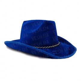 Шляпа Ковбоя велюровая синяя, фото 1