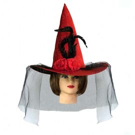 Шляпа Ведьмы атласная красная, фото 1