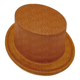Шляпа детская Цилиндр блестящая бронза, фото 1