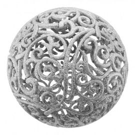 Украшение Шар ажурный 20 см серебро, фото 1